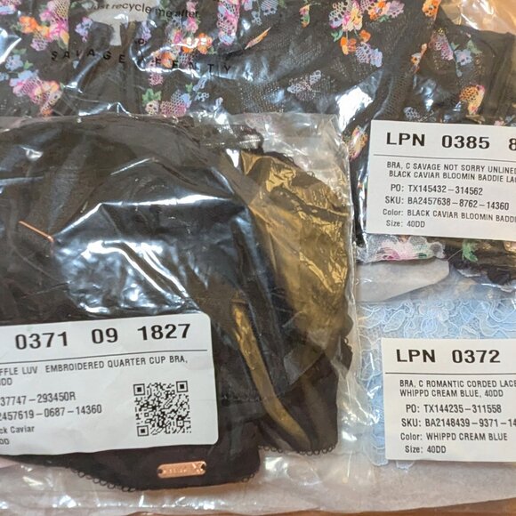 3 bra bundle Savage x Fenty 40DD NWT unlined lace - Picture 2 of 8